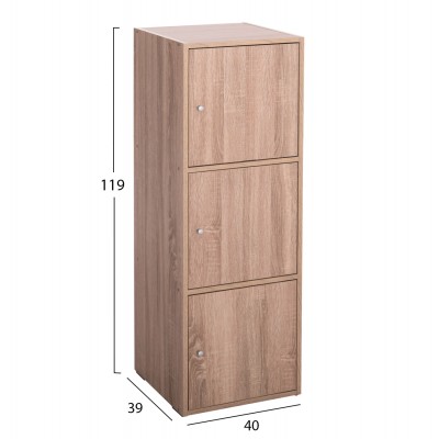 ΝΤΟΥΛΑΠΙ ΜΕ 3 ΑΠΟΘ. ΧΩΡΟΥΣ FB99939.11 SONAMA OAK ΜΕΛΑΜΙΝΗ 40x39x119Υεκ.