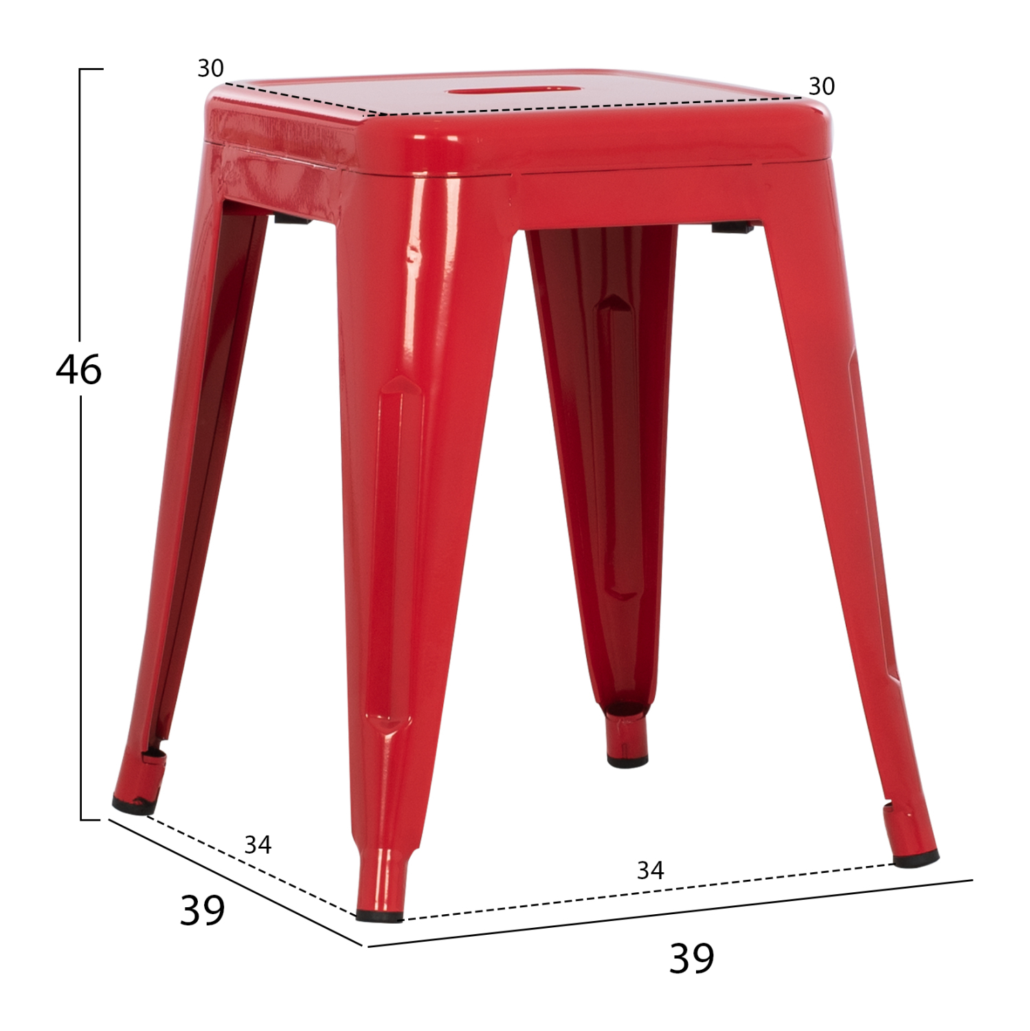 ΣΚΑΜΠΟ ΜΕΤΑΛΛΙΚΟ FB90096.44 ΣΕ ΚΟΚΚΙΝΟ ΧΡΩΜΑ 37x37x45Υεκ.