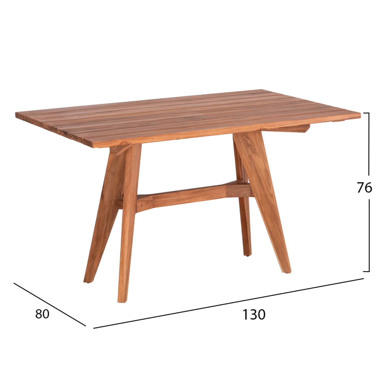 ΤΡΑΠΕΖΙ ΟΡΘΟΓΩΝΙΟ FB96137 ΜΑΣΙΦ ΞΥΛΟ ΤΕΑΚ 130x80x76Υεκ.