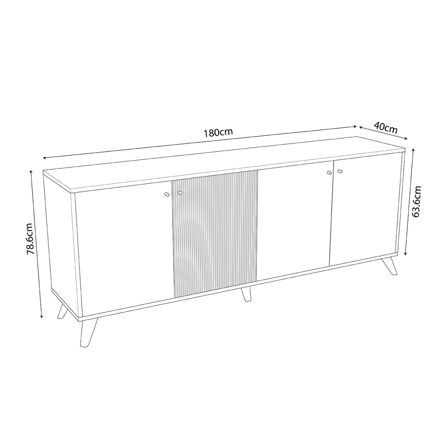 ΜΠΟΥΦΕΣ ΜΕΛΑΜΙΝΗΣ FB99446.11 ΜΑΥΡΟ-ΦΥΣΙΚΟ 180x40x78.6Υεκ.
