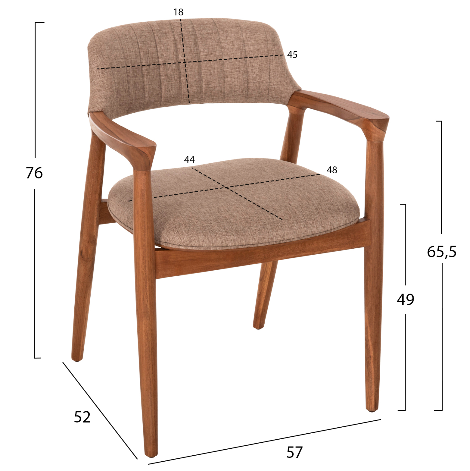 ΠΟΛΥΘΡΟΝΑ FB918259 TEAK WOOD ΜΕ ΣΑΜΠΑΝΙ ΥΦΑΣΜΑ 57x52x76Υεκ.
