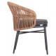 ΠΟΛΥΘΡΟΝΑ ΑΛΟΥΜΙΝΙΟΥ FB96265.01 ΣΚΟΥΡΟ ΓΚΡΙ- P.E.RATTAN ΣΕ ΦΥΣΙΚΟ 58x61x75Υεκ.