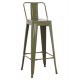 ΣΚΑΜΠΟ BAR ME ΠΛΑΤΗ ΜΕΤΑΛΛΙΚΟ FB98643.43 DARK OLIVE GREEN 42x42x100Υεκ.