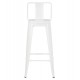 ΣΚΑΜΠΟ BAR ME ΠΛΑΤΗ ΜΕΤΑΛΛΙΚΟ FB98643.41 ΛΕΥΚΟ ΜΑΤ 42x42x100Υεκ.