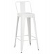 ΣΚΑΜΠΟ BAR ME ΠΛΑΤΗ ΜΕΤΑΛΛΙΚΟ FB98643.41 ΛΕΥΚΟ ΜΑΤ 42x42x100Υεκ.