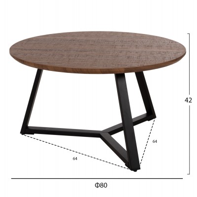 ΣΕΤ 2ΤΜΧ ΤΡΑΠΕΖΙΑ ΣΑΛΟΝΙΟΥ FB921090.02 MDF ΣΕ ΚΑΡΥΔΙ ΧΡΩΜΑ Φ80εκ & Φ45εκ