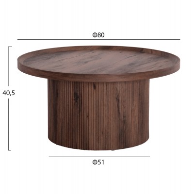 ΣΕΤ 2ΤΜΧ ΤΡΑΠΕΖΙΑ ΣΑΛΟΝΙΟΥ FB921084 MDF ΣΚΟΥΡΟ ΚΑΦΕ Φ80εκ & Φ45εκ