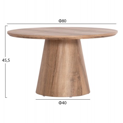 ΣΕΤ 2ΤΜΧ ΤΡΑΠΕΖΙΑ ΣΑΛΟΝΙΟΥ FB921085 MDF ΦΥΣΙΚΟ ΞΥΛΟΥ Φ80εκ & Φ45εκ