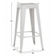 ΣΚΑΜΠΟ ΜΠΑΡ ΜΕΤΑΛΛΙΚΟ FB98642.41 ΣΕ ΛΕΥΚΟ ΜΑΤ 43x43x78Υεκ.