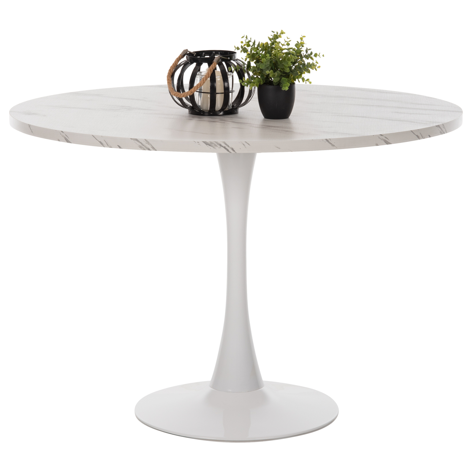 ΤΡΑΠΕΖΙ ΤΡΑΠΕΖΑΡΙΑΣ FB99422.11 ΣΤΡΟΓΓΥΛΟ WHITE MARBLE Φ120x74Yεκ.