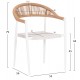 ΠΟΛΥΘΡΟΝΑ FB96284.01 ΑΛΟΥΜΙΝΙΟ & TEXTILENE ΛΕΥΚΟ--P.E.TWISTED RATTAN 55x56x79Υεκ