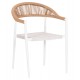 ΠΟΛΥΘΡΟΝΑ FB96284.01 ΑΛΟΥΜΙΝΙΟ & TEXTILENE ΛΕΥΚΟ--P.E.TWISTED RATTAN 55x56x79Υεκ