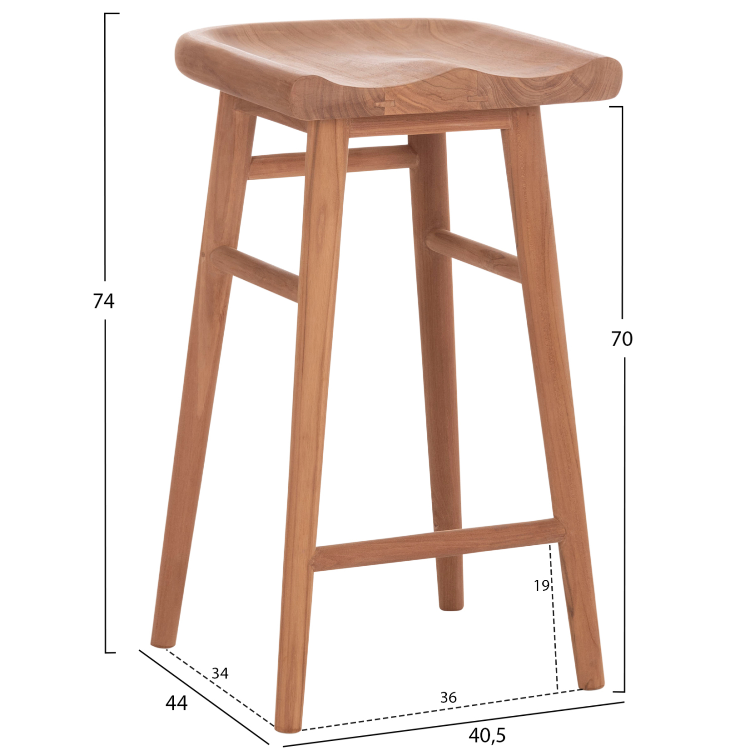ΣΚΑΜΠΟ ΜΠΑΡ FB918108 ΞΥΛΟ ΤΕΑΚ ΣΕ ΦΥΣΙΚΟ 40.5x44x74Υεκ.
