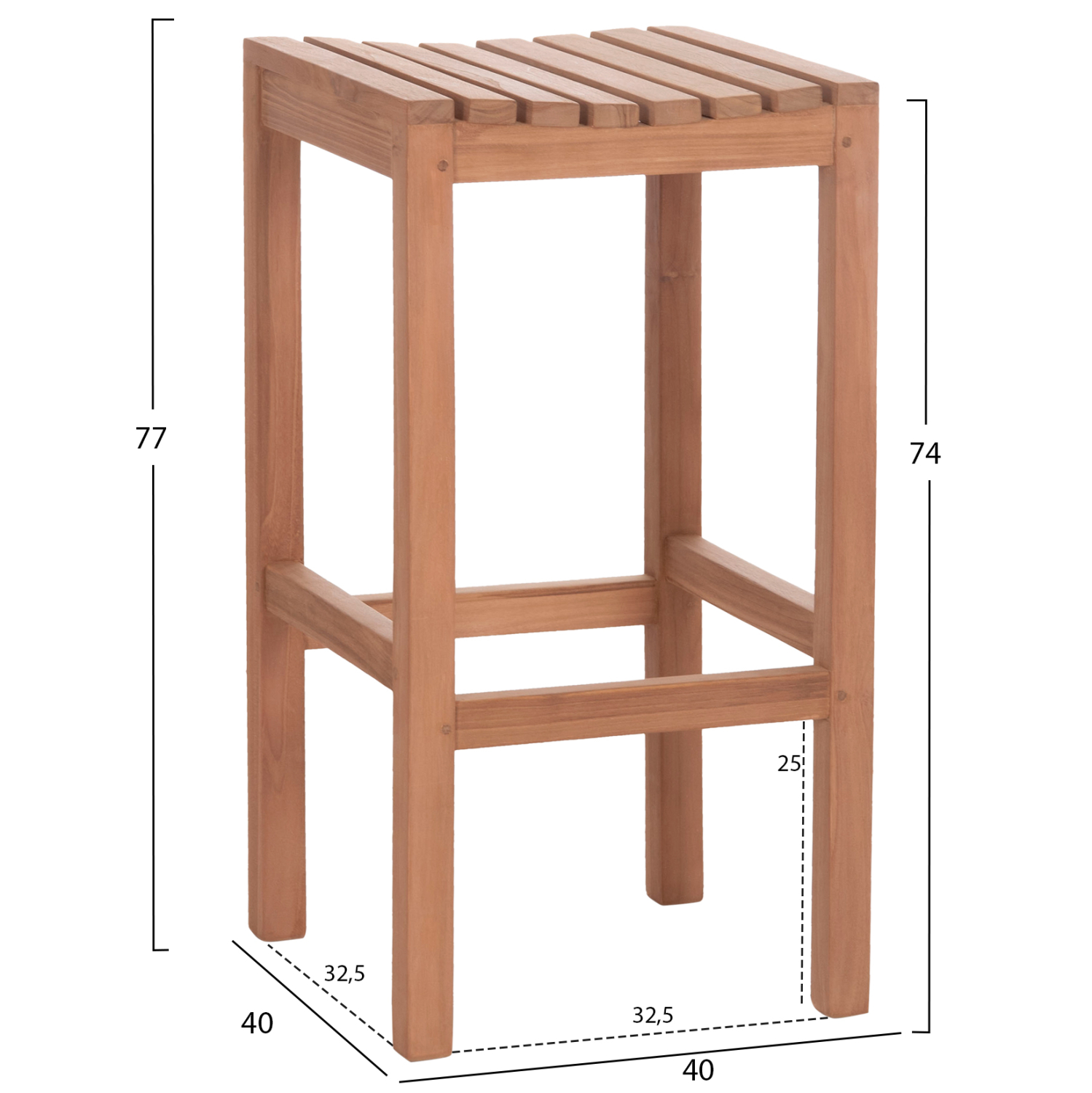 ΣΚΑΜΠΟ ΜΠΑΡ FB918109 ΞΥΛΟ ΤΕΑΚ ΣΕ ΦΥΣΙΚΟ 40x40x77Υεκ.