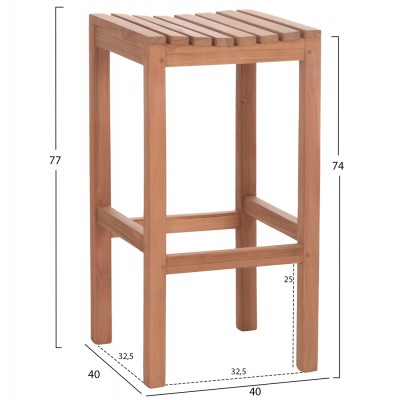 ΣΚΑΜΠΟ ΜΠΑΡ FB918109 ΞΥΛΟ ΤΕΑΚ ΣΕ ΦΥΣΙΚΟ 40x40x77Υεκ.