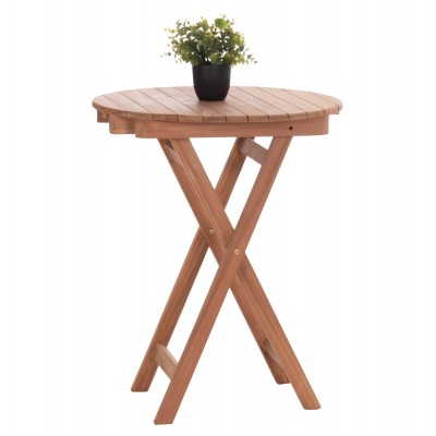 ΤΡΑΠΕΖΙ ΣΚΗΝΟΘΕΤΗ ΣΤΡΟΓΓΥΛΟ FB918120 ΞΥΛΟ TEAK--ΦΥΣΙΚΟ Φ60x75Υεκ.