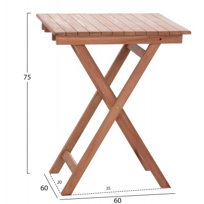 ΤΡΑΠΕΖΙ ΣΚΗΝΟΘΕΤΗ ΤΕΤΡΑΓΩΝΟ FB918121 ΞΥΛΟ TEAK--ΦΥΣΙΚΟ 60x60x75Υεκ.