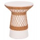 ΒΟΗΘΗΤΙΚΟ ΤΡΑΠΕΖΙ ΣΤΡΟΓΓΥΛΟ FB918167.02 FIBER CEMENT ΛΕΥΚΟ & RATTAN Φ40x45Υεκ