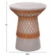 ΒΟΗΘΗΤΙΚΟ ΤΡΑΠΕΖΙ ΣΤΡΟΓΓΥΛΟ DELIA FB918167.03 FIBER CEMENT ΓΚΡΙ & RATTAN Φ40x45Υεκ