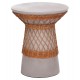 ΒΟΗΘΗΤΙΚΟ ΤΡΑΠΕΖΙ ΣΤΡΟΓΓΥΛΟ DELIA FB918167.03 FIBER CEMENT ΓΚΡΙ & RATTAN Φ40x45Υεκ