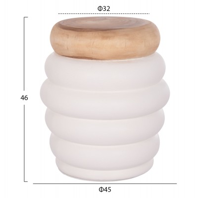 ΣΚΑΜΠΟ FB918172.02 FIBER CEMENT ΛΕΥΚΟ- ΞΥΛΟ TEAK TOP Φ45x46Υεκ.