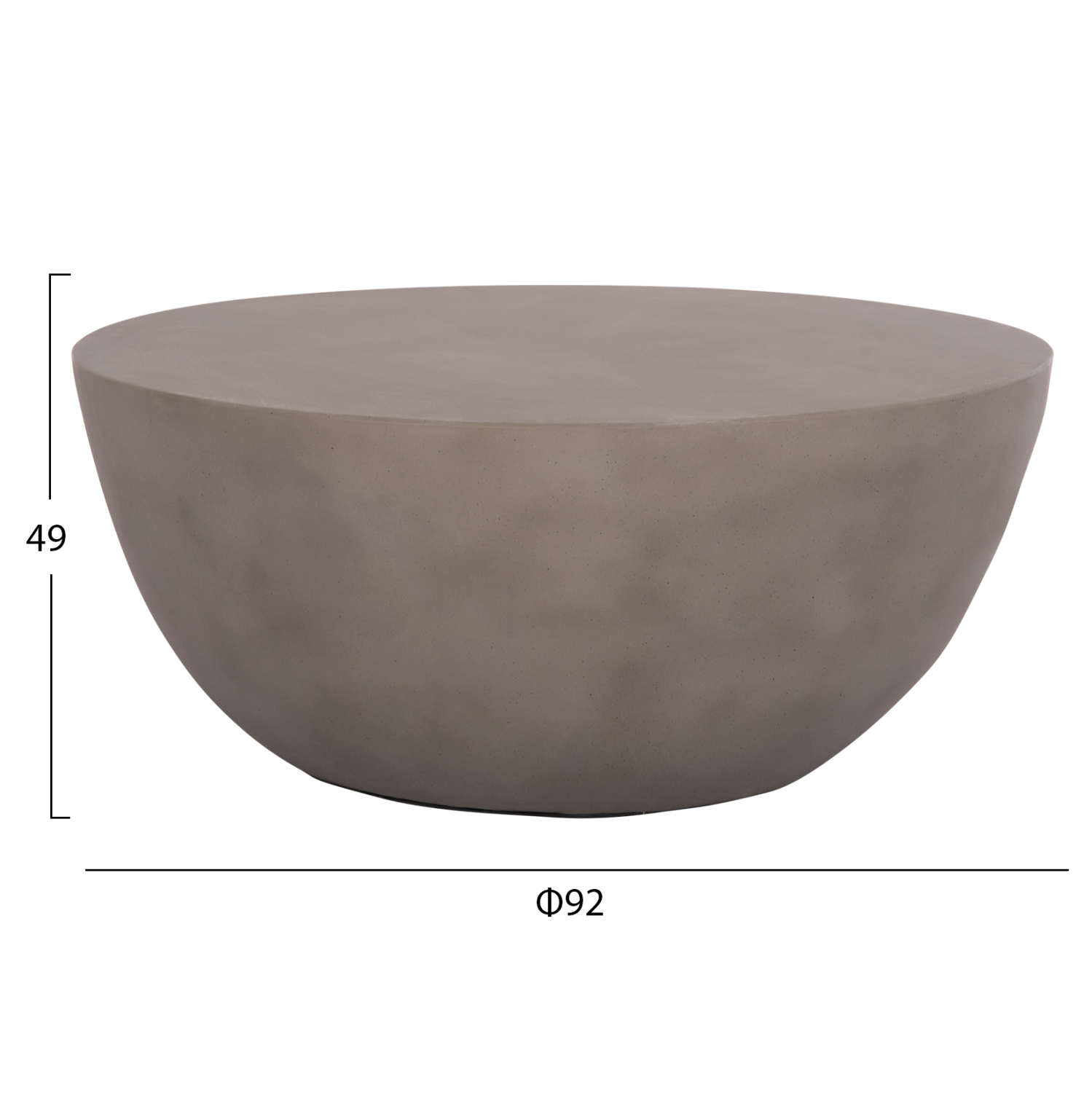ΤΡΑΠΕΖΙ ΣΑΛΟΝΙΟΥ ΣΤΡΟΓΓΥΛΟ FB918162.03 FIBER CEMENT ΣΕ ΓΚΡΙ--Φ92x49Υεκ.