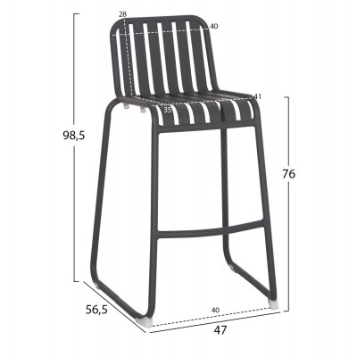 ΣΚΑΜΠΟ ΜΠΑΡ ΑΛΟΥΜΙΝΙΟΥ FB96341.01 ΓΚΡΙ 47x56,5x98,5Υεκ.