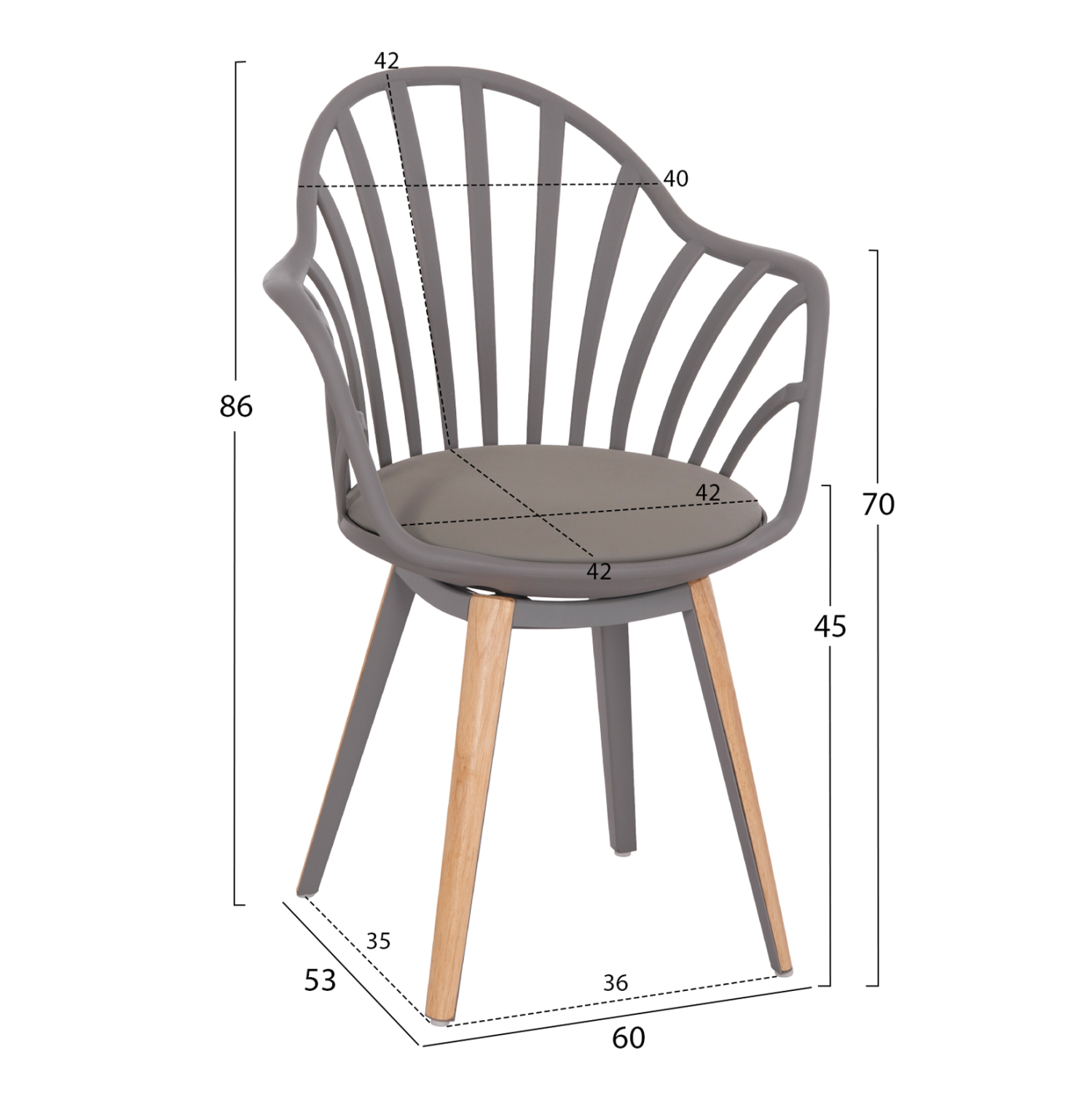 ΣΕΤ ΤΡΑΠΕΖΑΡΙΑΣ 5ΤΜΧ FB921176 MDF TOP ΣΕ ΓΚΡΙ--P.P. & PU ΣΕ ΓΚΡΙ