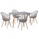 ΣΕΤ ΤΡΑΠΕΖΑΡΙΑΣ 5ΤΜΧ FB921176 MDF TOP ΣΕ ΓΚΡΙ--P.P. & PU ΣΕ ΓΚΡΙ