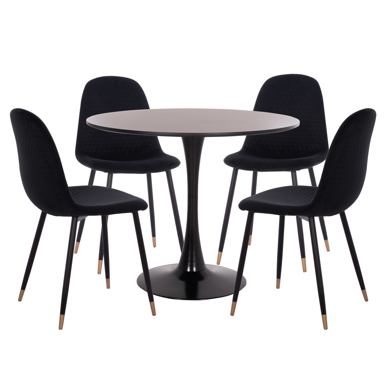 ΣΕΤ ΤΡΑΠΕΖΑΡΙΑΣ 5ΤΜΧ FB921191 MDF TOP-ΜΕΤΑΛΛΙΚΑ ΠΟΔΙΑ-ΒΕΛΟΥΔΟ--ΜΑΥΡΟ