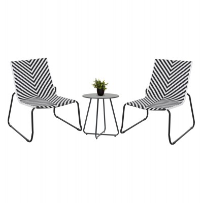 ΣΕΤ LOUNGE 3TMX ΕΞ.ΧΩΡΟΥ FB921193 ΜΕΤΑΛΛΟ ΣΕ ΓΚΡΙ--ΣΥΝΘ.RATTAN ΣΕ ΛΕΥΚΟ-ΜΑΥΡΟ