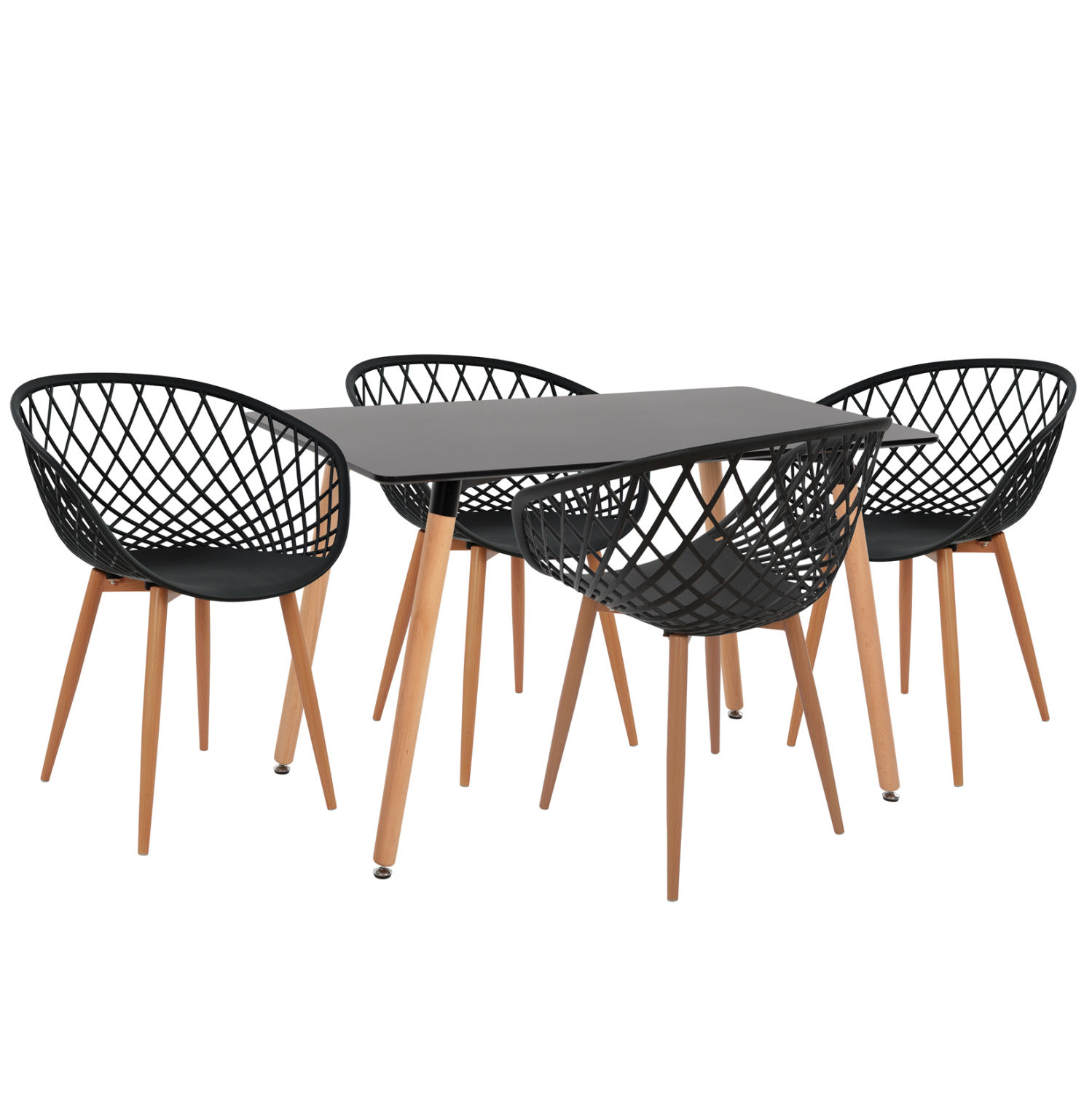 ΣΕΤ ΤΡΑΠΕΖΑΡΙΑΣ 5ΤΜΧ FB921174 MDF TOP & ΠΟΛΥΠΡΟΠΥΛΕΝΙΟ ΣΕ ΜΑΥΡΟ
