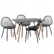 ΣΕΤ ΤΡΑΠΕΖΑΡΙΑΣ 5ΤΜΧ FB921175 MDF TOP & ΠΟΛΥΠΡΟΠΥΛΕΝΙΟ ΣΕ ΜΑΥΡΟ