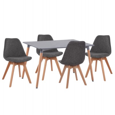 ΣΕΤ ΤΡΑΠΕΖΑΡΙΑΣ 5ΤΜΧ FB921177 MDF TOP ΣΕ ΓΚΡΙ--ΥΦΑΣΜΑ ΣΕ ΓΚΡΙ