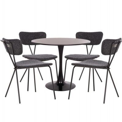 ΣΕΤ ΤΡΑΠΕΖΑΡΙΑΣ 5ΤΜΧ FB921200 MDF TOP & ΜΕΤΑΛΛΟ ΜΑΥΡΟ-ΣΚΟΥΡΟ ΓΚΡΙ ΥΦΑΣΜΑ