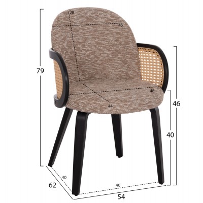 ΠΟΛΥΘΡΟΝΑ ΤΡΑΠΕΖΑΡΙΑΣ FB918246.03 PLYWOOD ΜΑΥΡΟ--ΚΑΦΕ ΥΦΑΣΜΑ 54x62x79Υεκ.