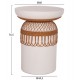 ΒΟΗΘΗΤΙΚΟ ΤΡΑΠΕΖΙ FB918159.02 FIBER CEMENT ΛΕΥΚΟ & RATTAN--Φ60x76,5Υεκ