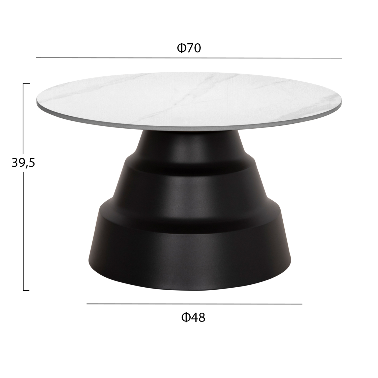 ΣΕΤ 2 ΤΡΑΠΕΖΙΑ ΣΑΛΟΝΙΟΥ FB918306.02 SINTERED STONE TOP- SNOW WHITE ΧΡΩΜΑ Φ50 & Φ70