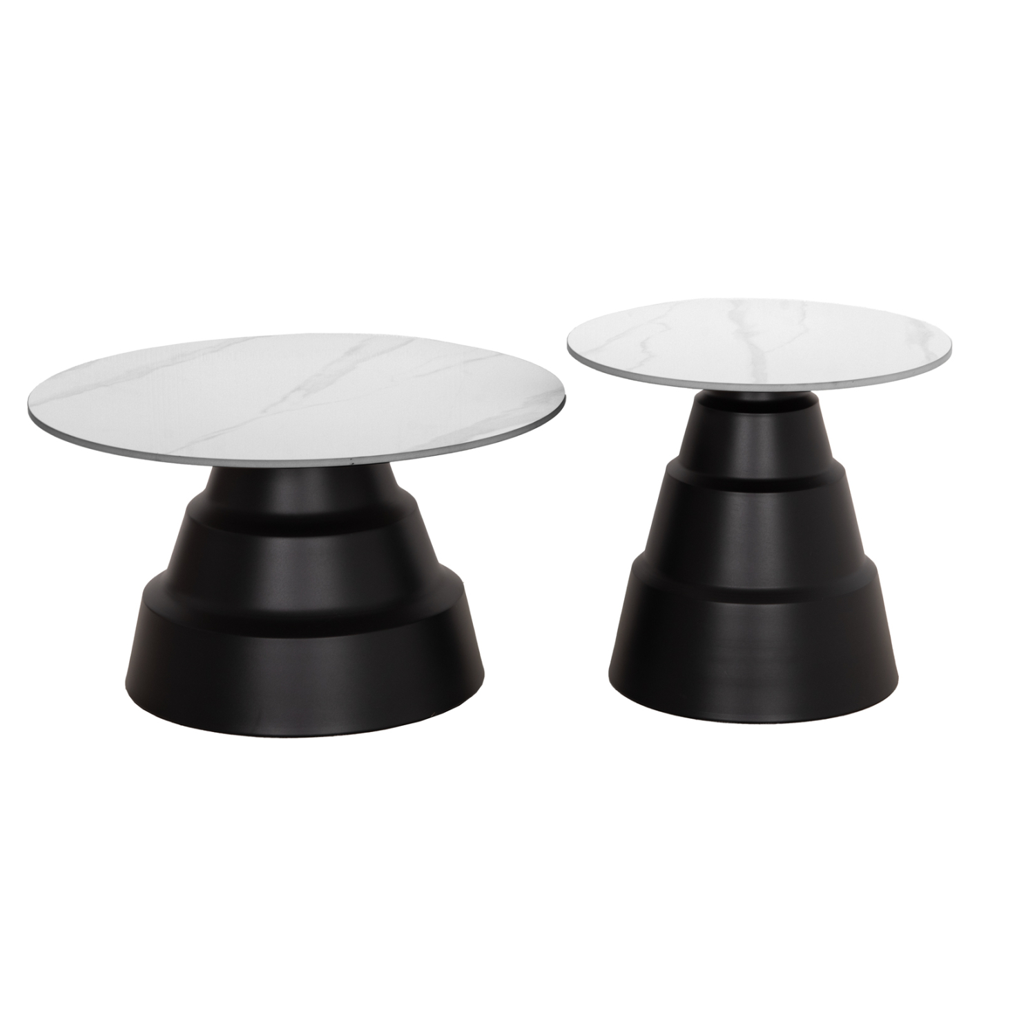 ΣΕΤ 2 ΤΡΑΠΕΖΙΑ ΣΑΛΟΝΙΟΥ FB918306.02 SINTERED STONE TOP- SNOW WHITE ΧΡΩΜΑ Φ50 & Φ70