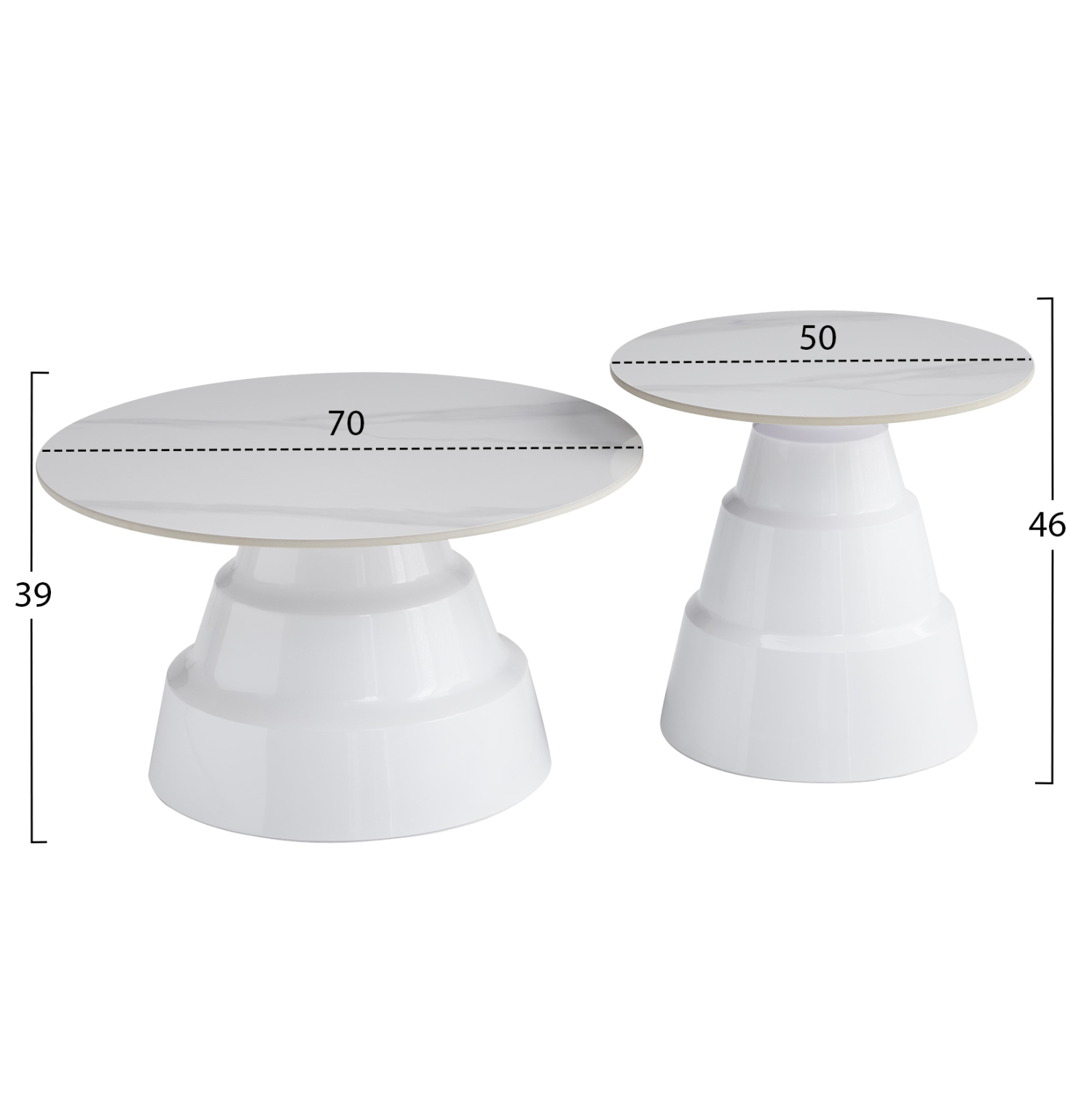 ΣΕΤ 2 ΤΡΑΠΕΖΙΑ ΣΑΛΟΝΙΟΥ FB918306.01 SINTERED STONE TOPS KAI ΒΑΣΕΙΣ--ΛΕΥΚΑ Φ50 & Φ70