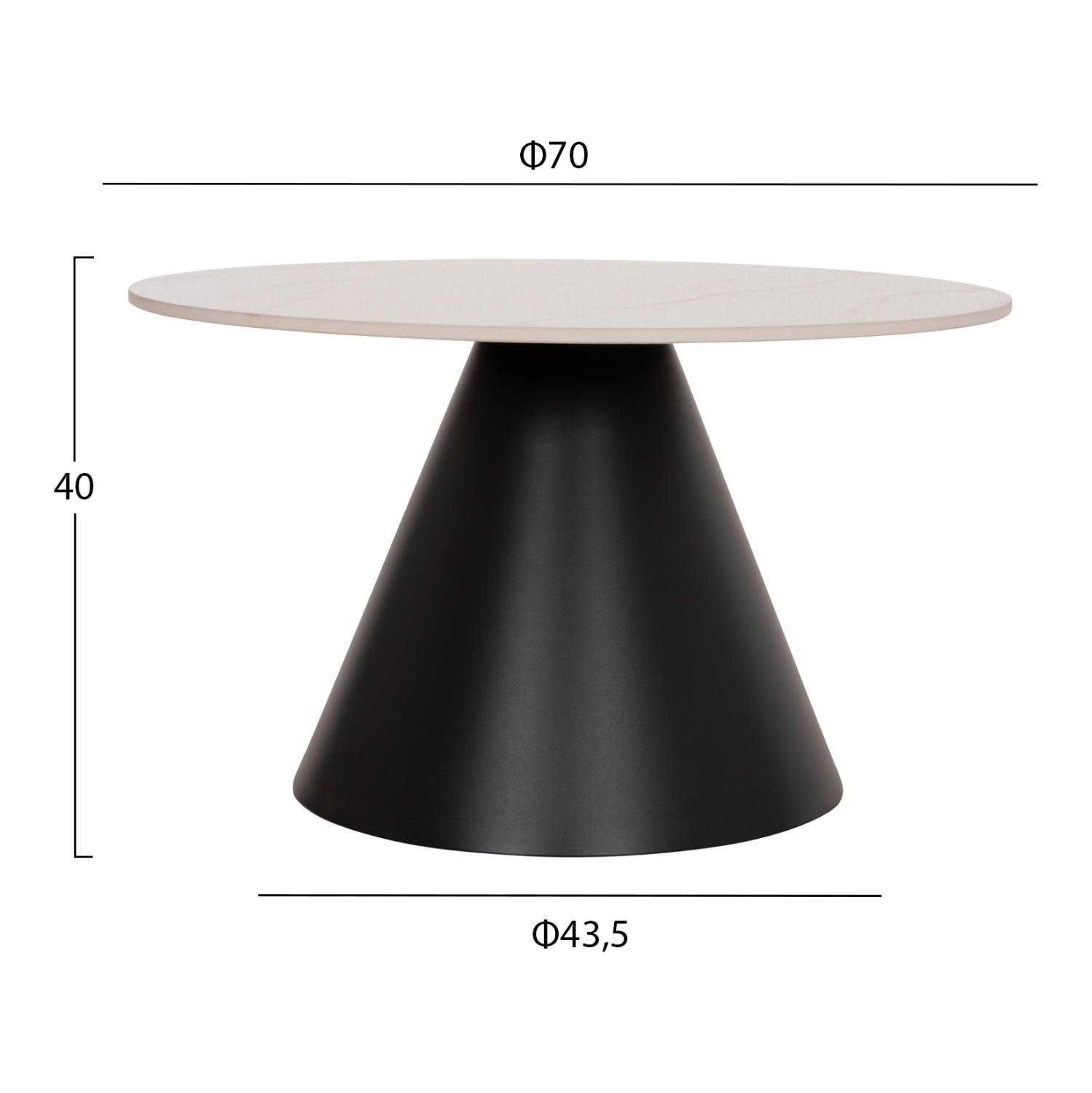 ΣΕΤ 2 ΤΡΑΠΕΖΙΑ ΣΑΛΟΝΙΟY FB918307.02 SINTERED STONE TOPS--ΒΑΣΕΙΣ ΜΑΥΡΕΣ Φ50 & Φ70