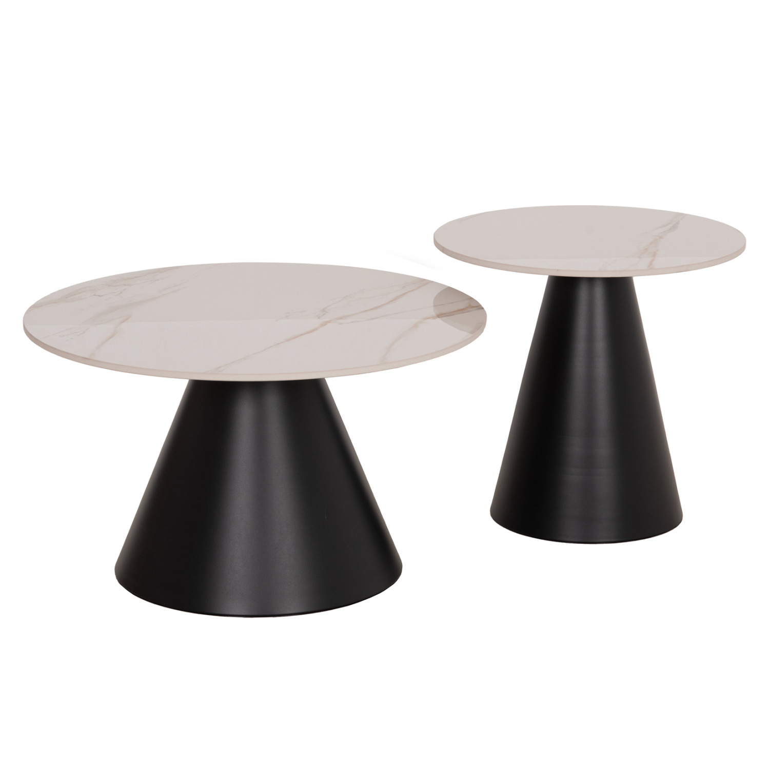 ΣΕΤ 2 ΤΡΑΠΕΖΙΑ ΣΑΛΟΝΙΟY FB918307.02 SINTERED STONE TOPS--ΒΑΣΕΙΣ ΜΑΥΡΕΣ Φ50 & Φ70