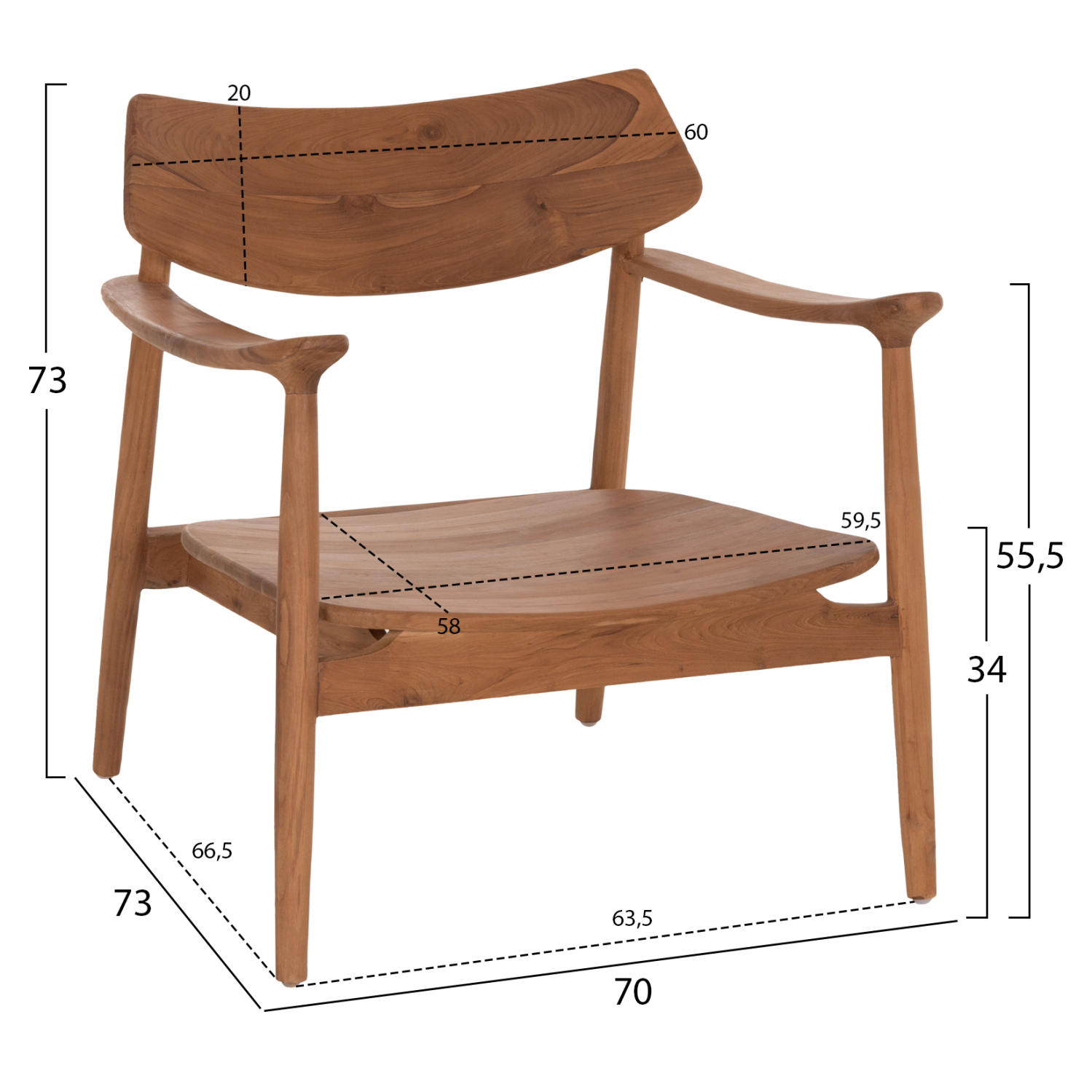 ΠΟΛΥΘΡΟΝΑ LOUNGE FB918255.01 ΞΥΛΟ TEAK ΣΕ ΦΥΣΙΚΟ 70x73x73Υεκ.