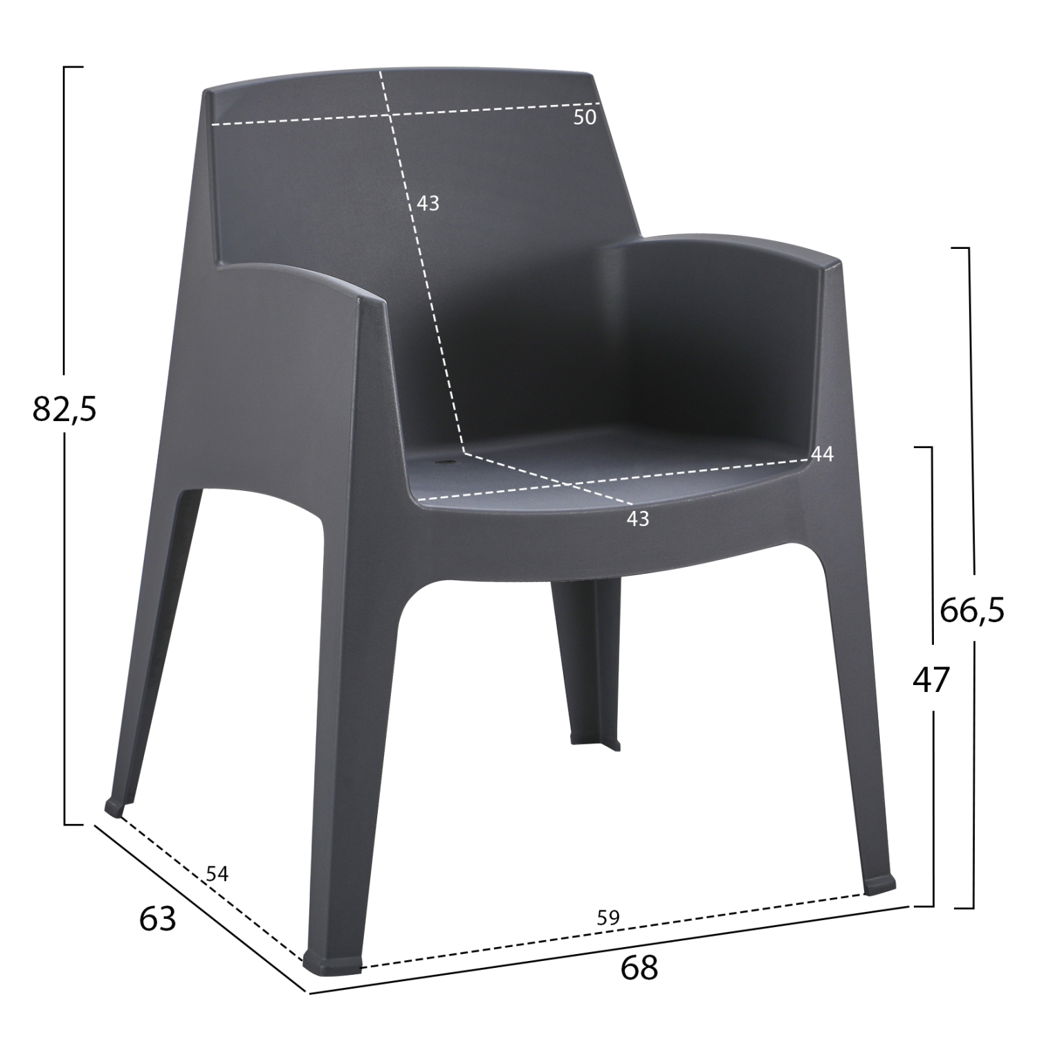 ΠΟΛΥΘΡΟΝΑ ΠΟΛΥΠΡΟΠΥΛΕΝΙΟΥ FB96370.10 ΓΚΡΙ 68x63x82,5Υεκ.
