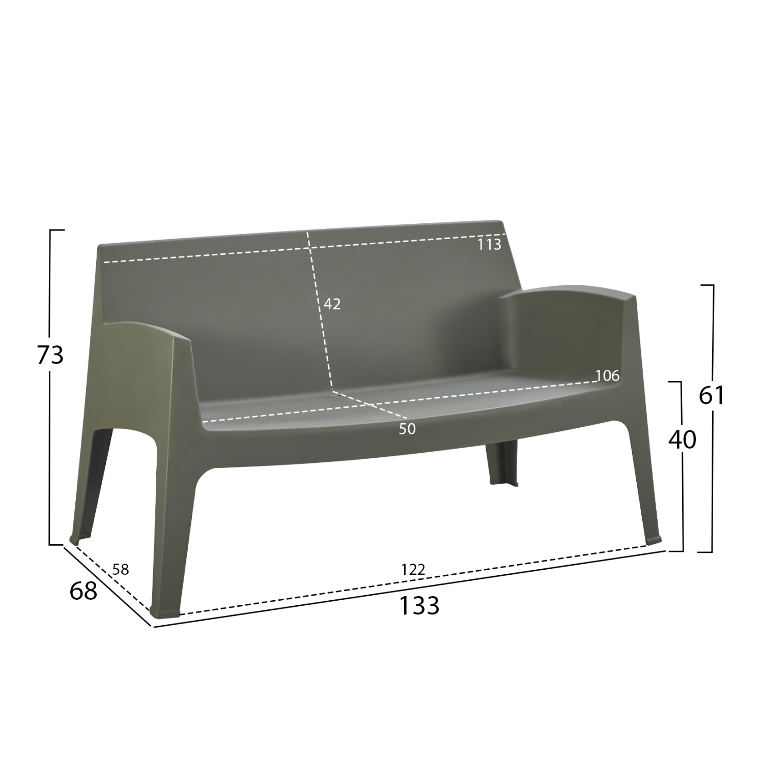 ΣΕΤ ΣΑΛΟΝΙ ΕΞ.ΧΩΡΟΥ 4ΤΜΧ FB921268.05 DARK OLIVE GREEN ΠΟΛΥΠΡΟΠΥΛΕΝΙΟ