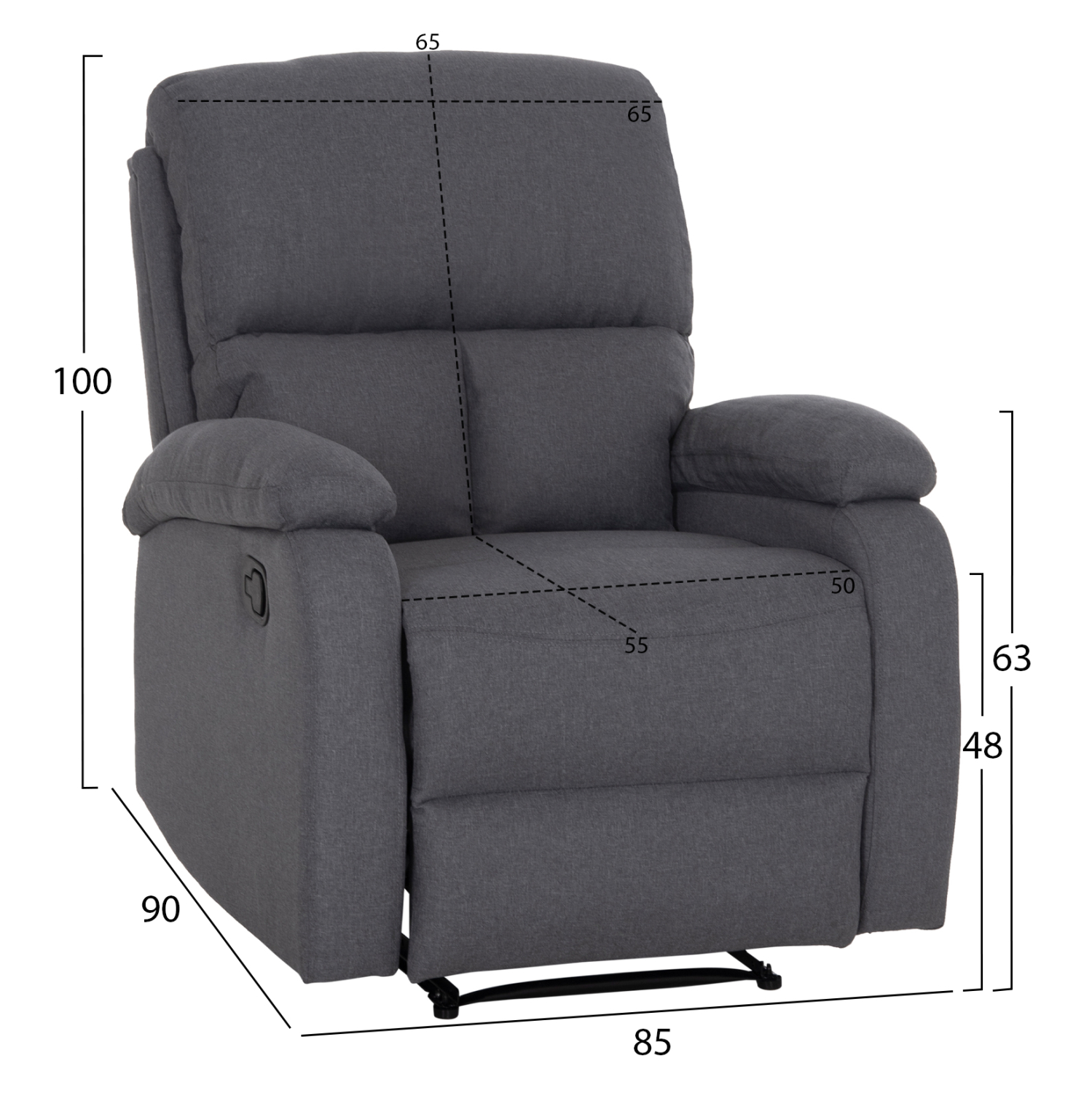 ΠΟΛΥΘΡΟΝΑ RELAX FB93296.01 ΓΚΡΙ ΥΦΑΣΜΑ 85x90x100Υεκ.