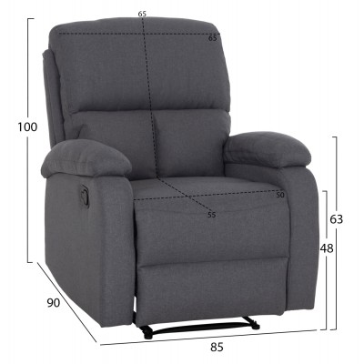 ΠΟΛΥΘΡΟΝΑ RELAX FB93296.01 ΓΚΡΙ ΥΦΑΣΜΑ 85x90x100Υεκ.