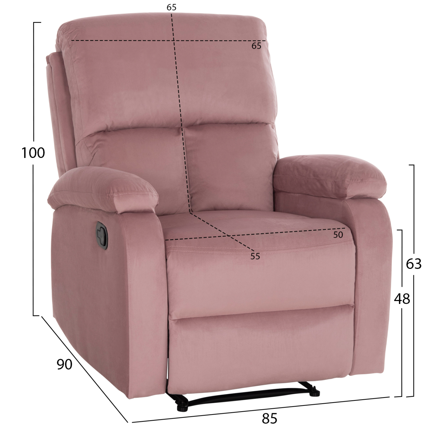 ΠΟΛΥΘΡΟΝΑ RELAX FB93296.02 ΡΟΖ ΒΕΛΟΥΔΟ 85x90x100Υεκ.