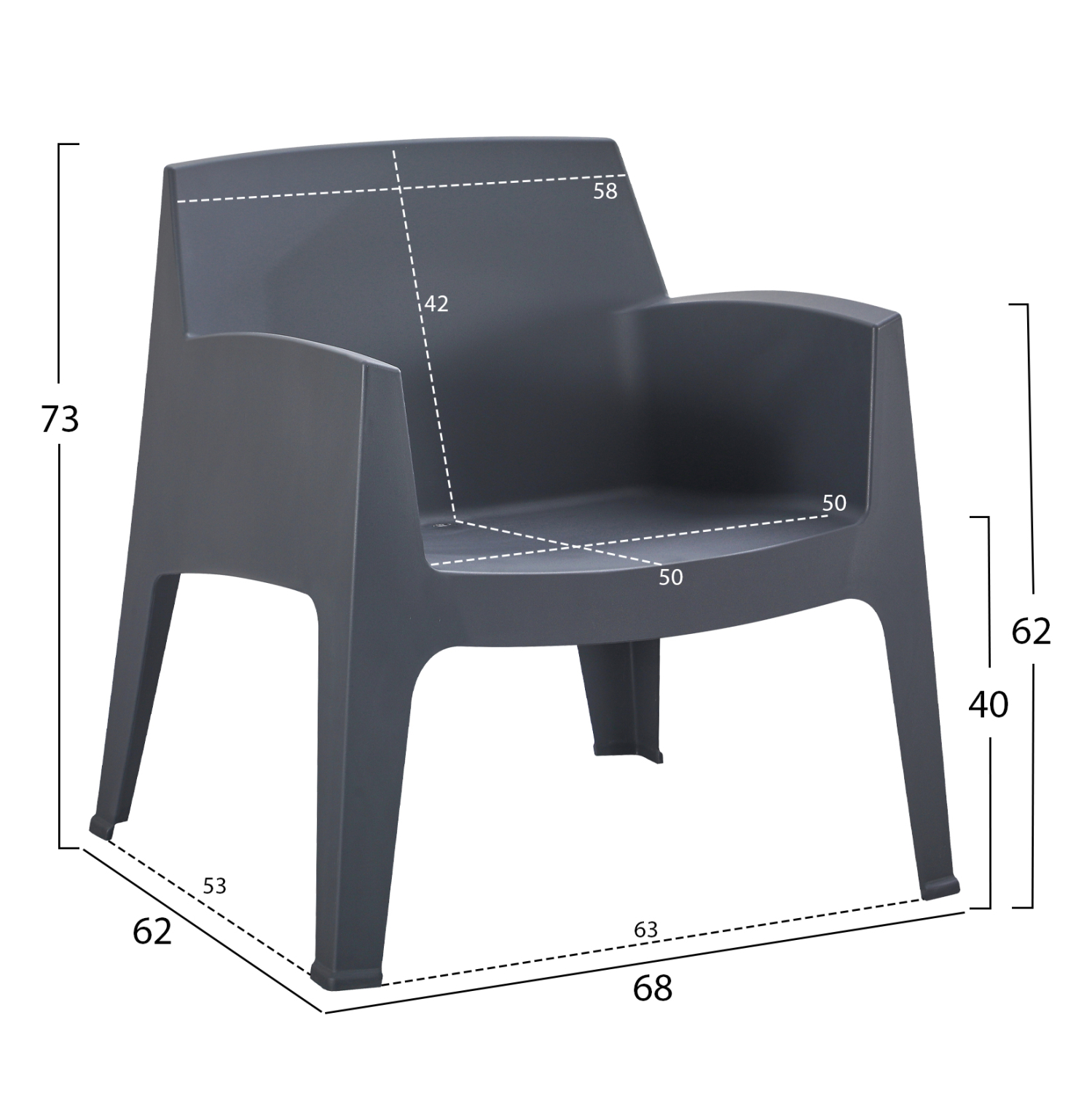 ΠΟΛΥΘΡΟΝΑ ΠΟΛΥΠΡΟΠΥΛΕΝΙΟΥ LOUNGE FB96365.10 ΓΚΡΙ 62x68x73Υεκ.