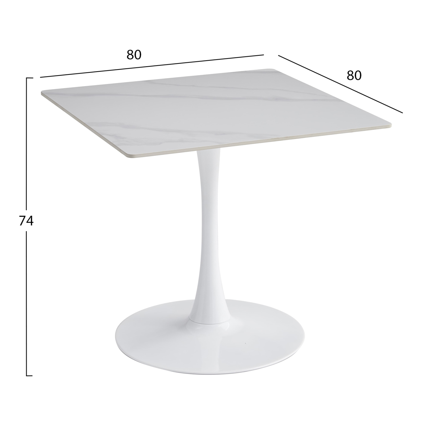 ΤΡΑΠΕΖΙ ΤΡΑΠΕΖΑΡΙΑΣ FB918315.01 ΒΑΣΗ ΛΕΥΚΗ--SINTERED STONE SNOW WHITE 80x80x73Υεκ